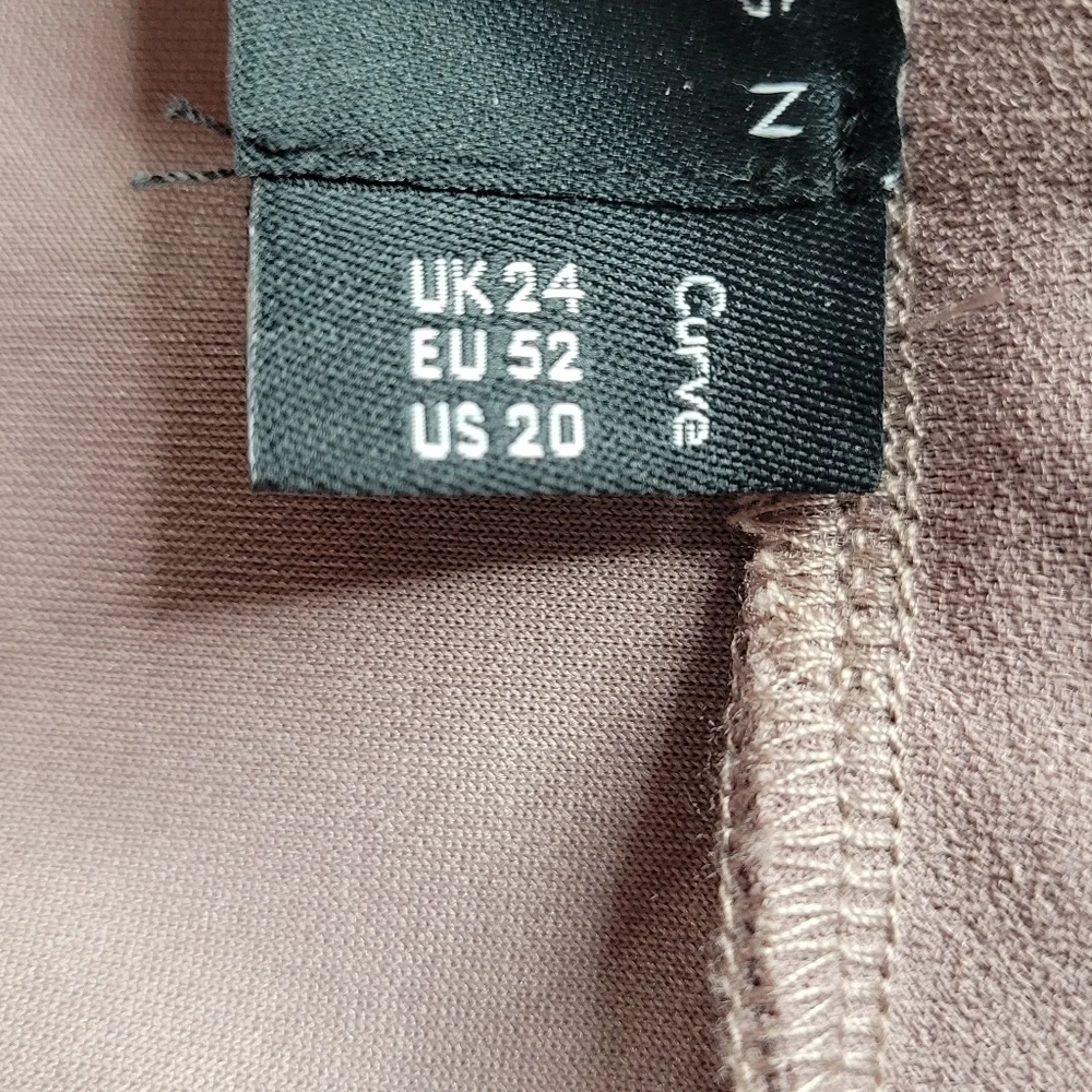 ASOS Curve Pants Size 20 44X31 Pleated Wide Leg Pull On Elastic Waist High Rise